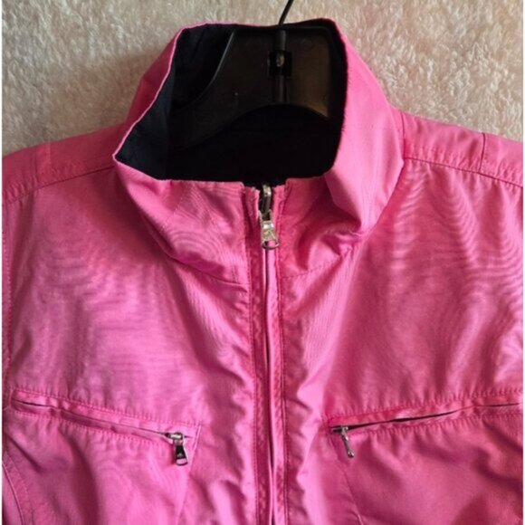 LRL Reversible Pink and Black sleeveless Zip-Up Vest‎ - Picture 3 of 8